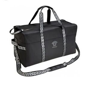 Versace Black and Gray Duffel Bag travel bag/ gym bag
